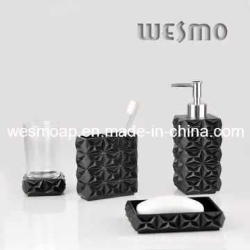 Imitated Wood Carving Polyresin Bath Set (WBP0287A)